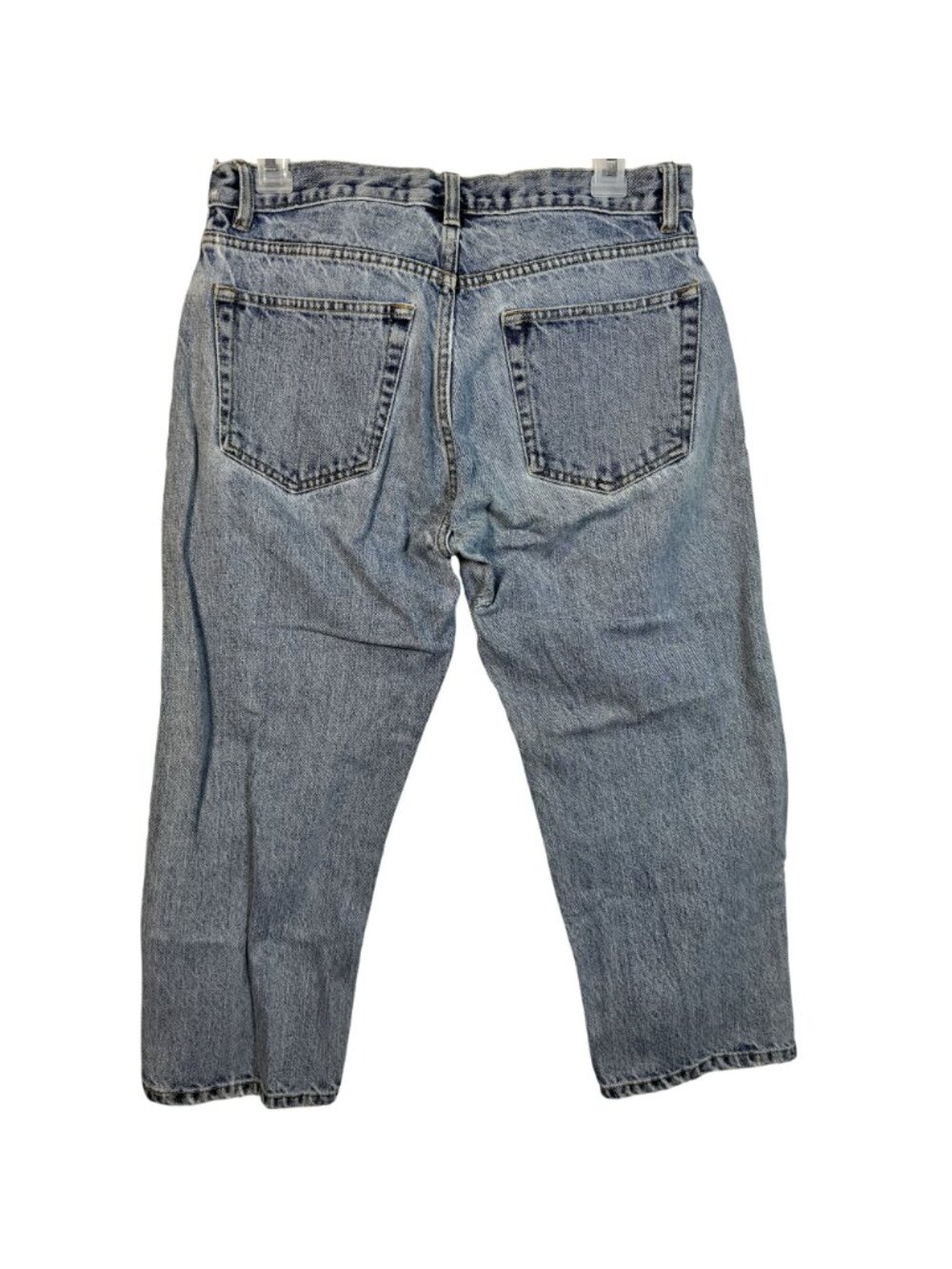 Gap Boy Fit Womens Button Fly High Rise Blue Medium Wash Size 8 Capri Jeans - Picture 4 of 11